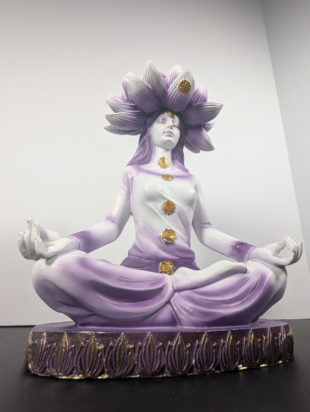 Lotus Chakra Goddess Backflow Incense Holder 9”