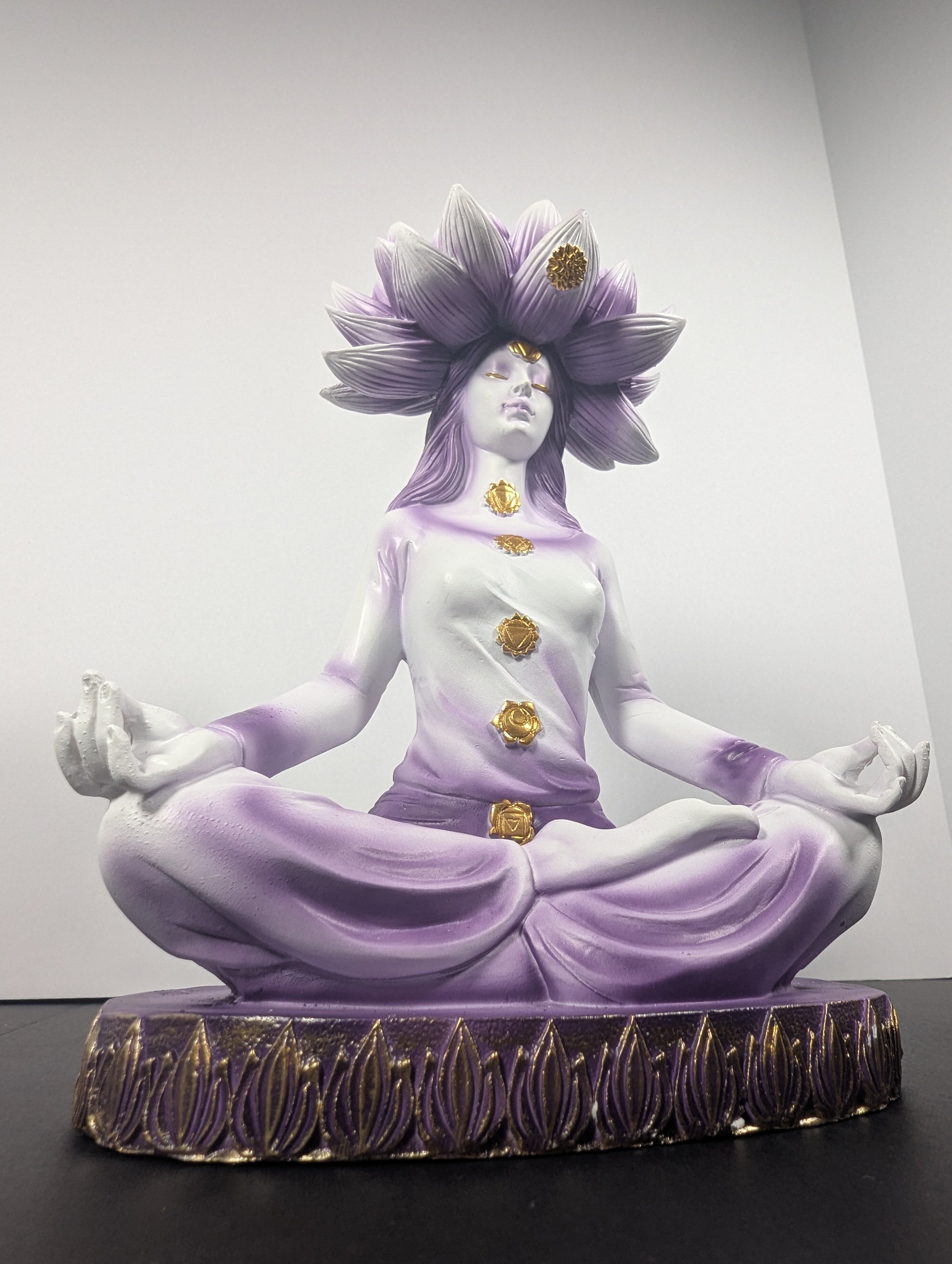 Lotus Chakra Goddess Backflow Incense Holder 9”