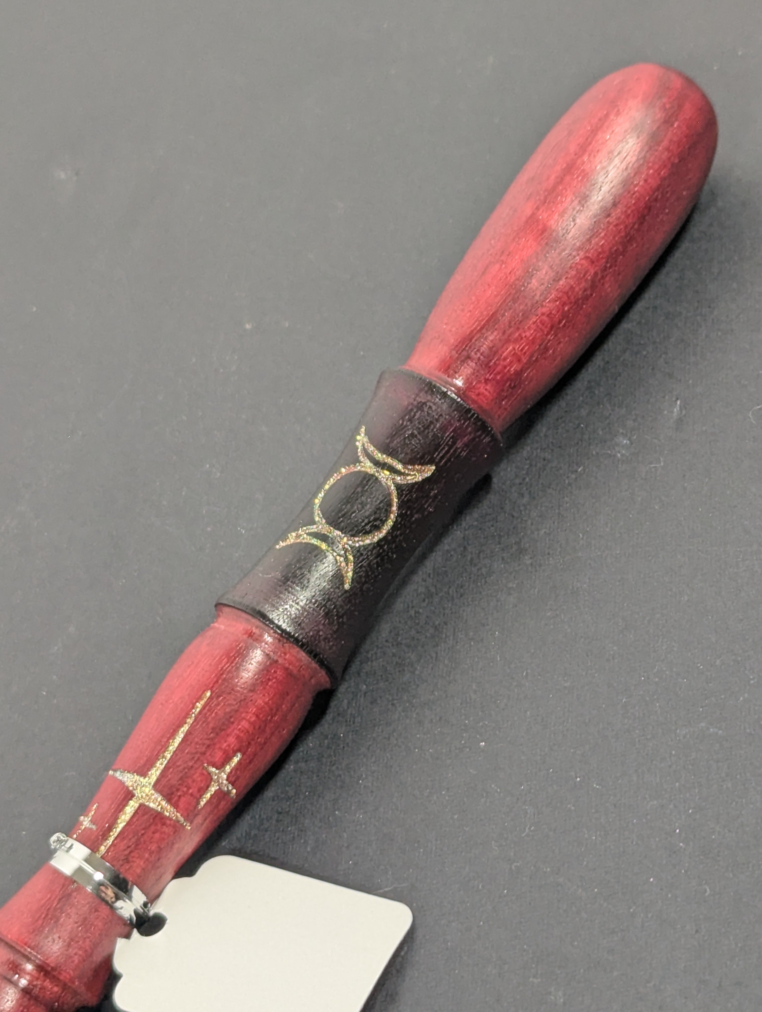 Lunar Heart Purpleheart Handcrafted Decorative Wand