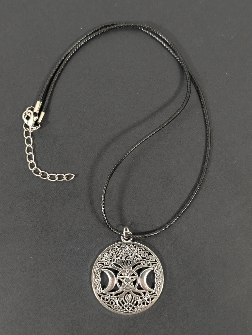 Gothic Triple Moon Pentagram Necklace