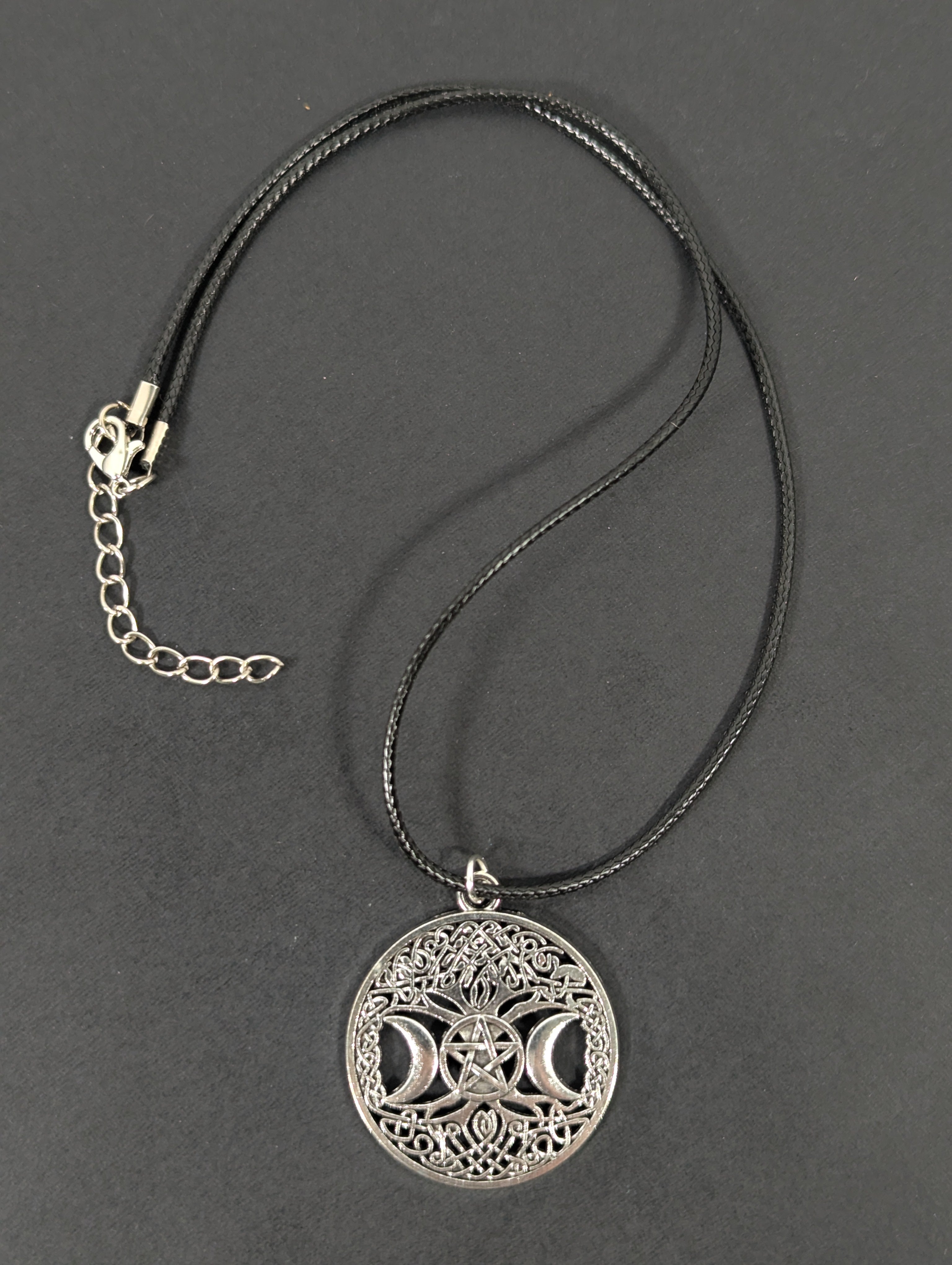 Gothic Triple Moon Pentagram Necklace