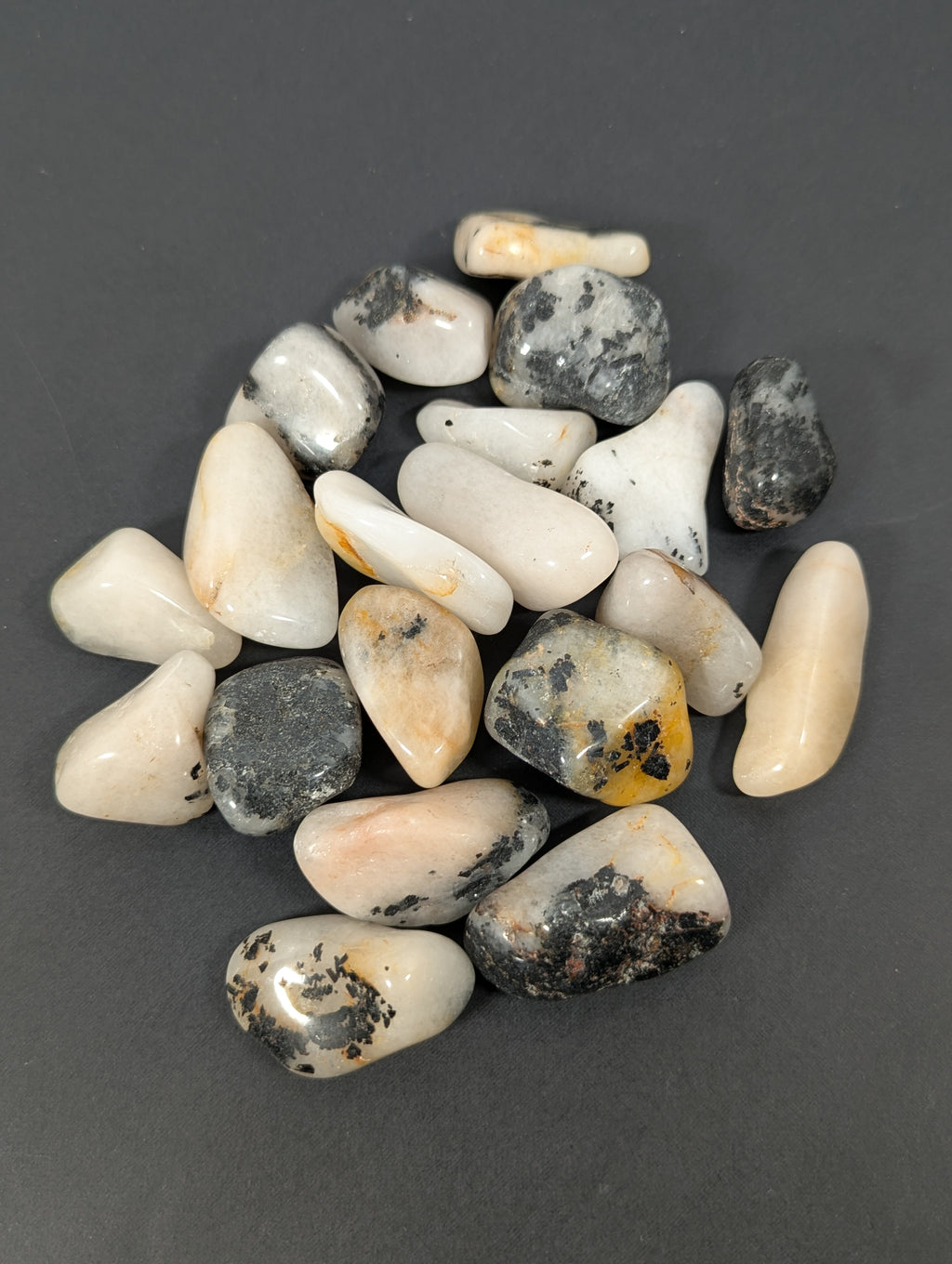 Tourmalinated Quartz Tumbled Stone
