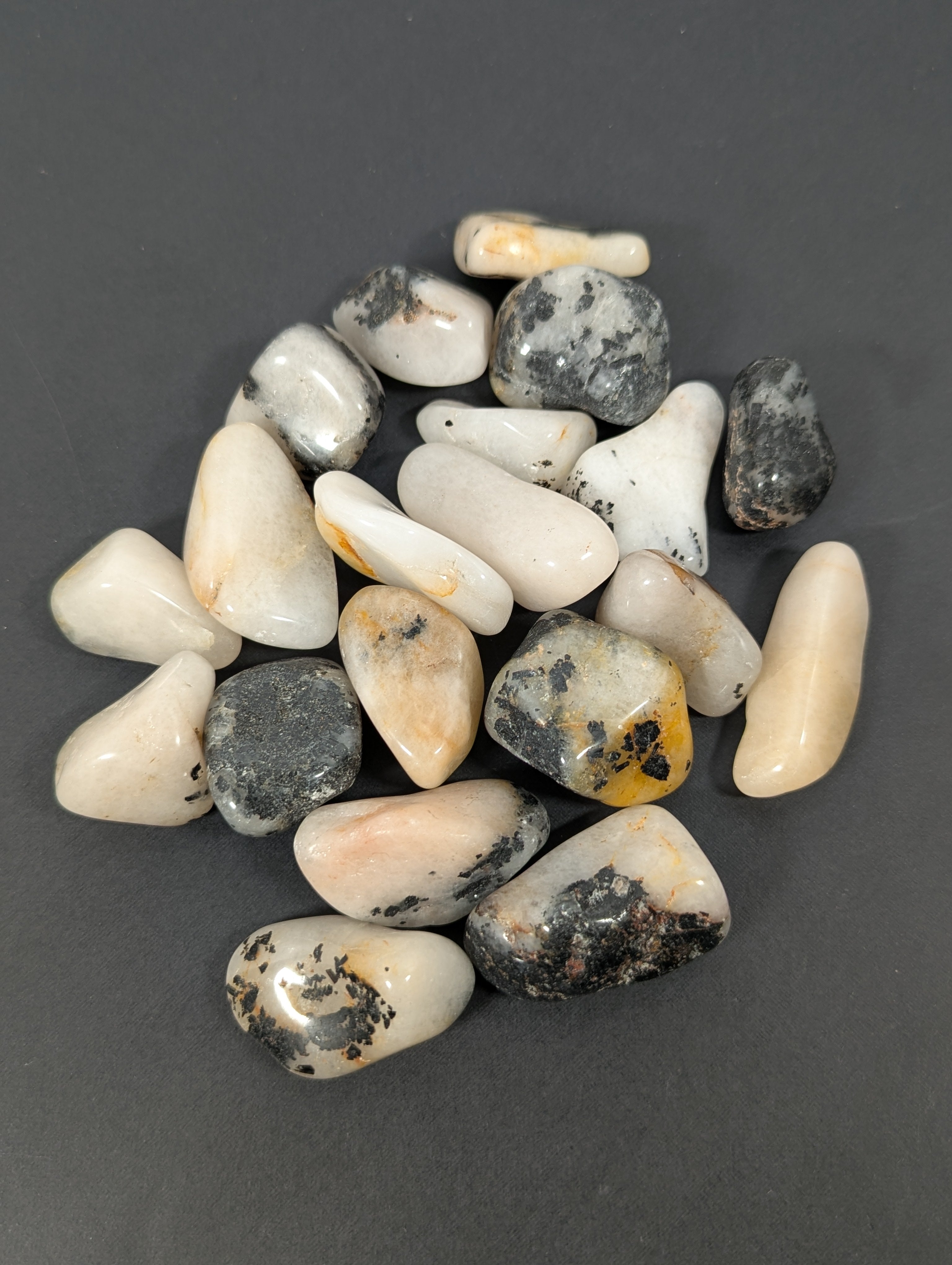 Tourmalinated Quartz Tumbled Stone