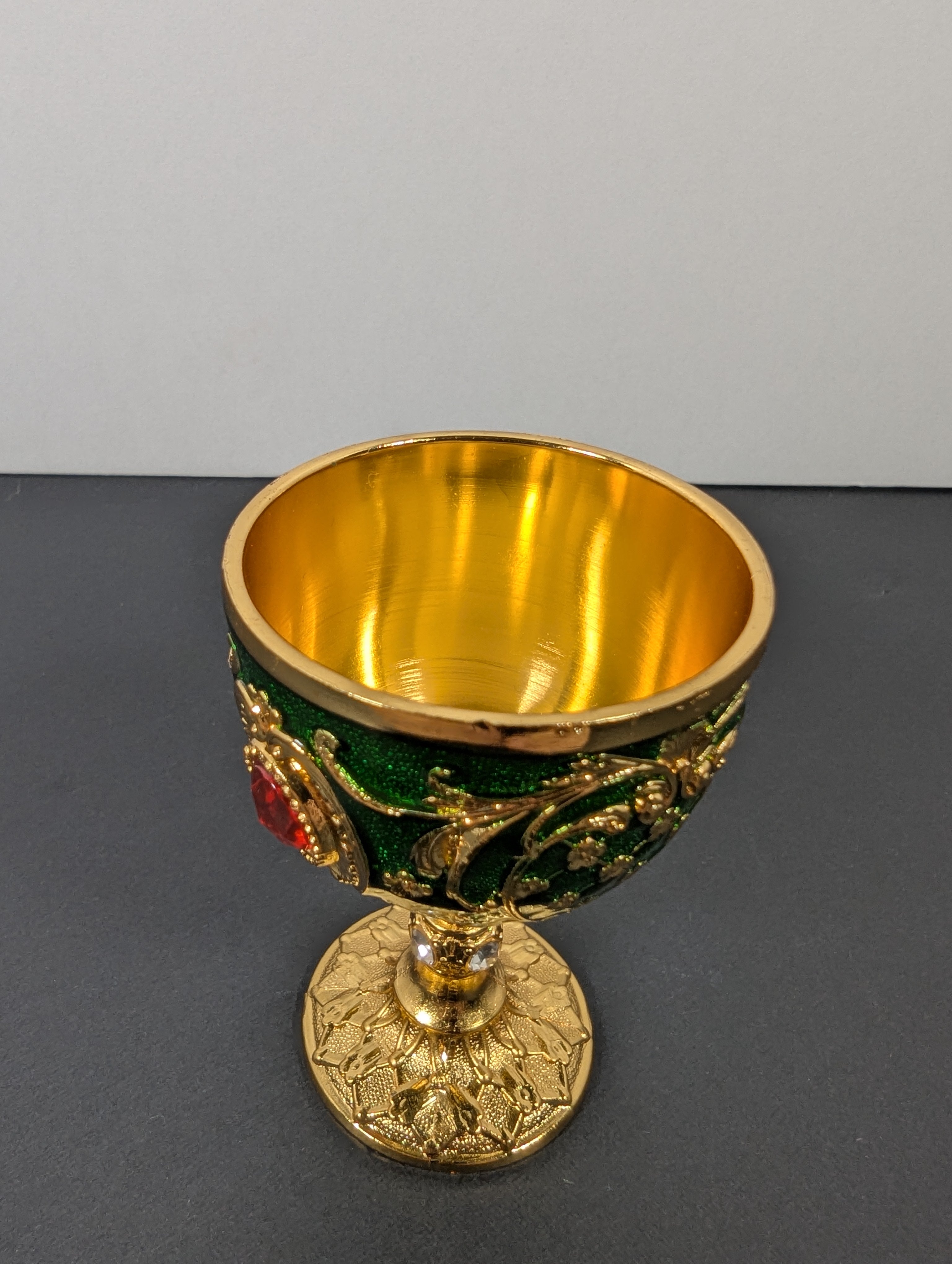 Vintage Embossed Mini Metal Goblet