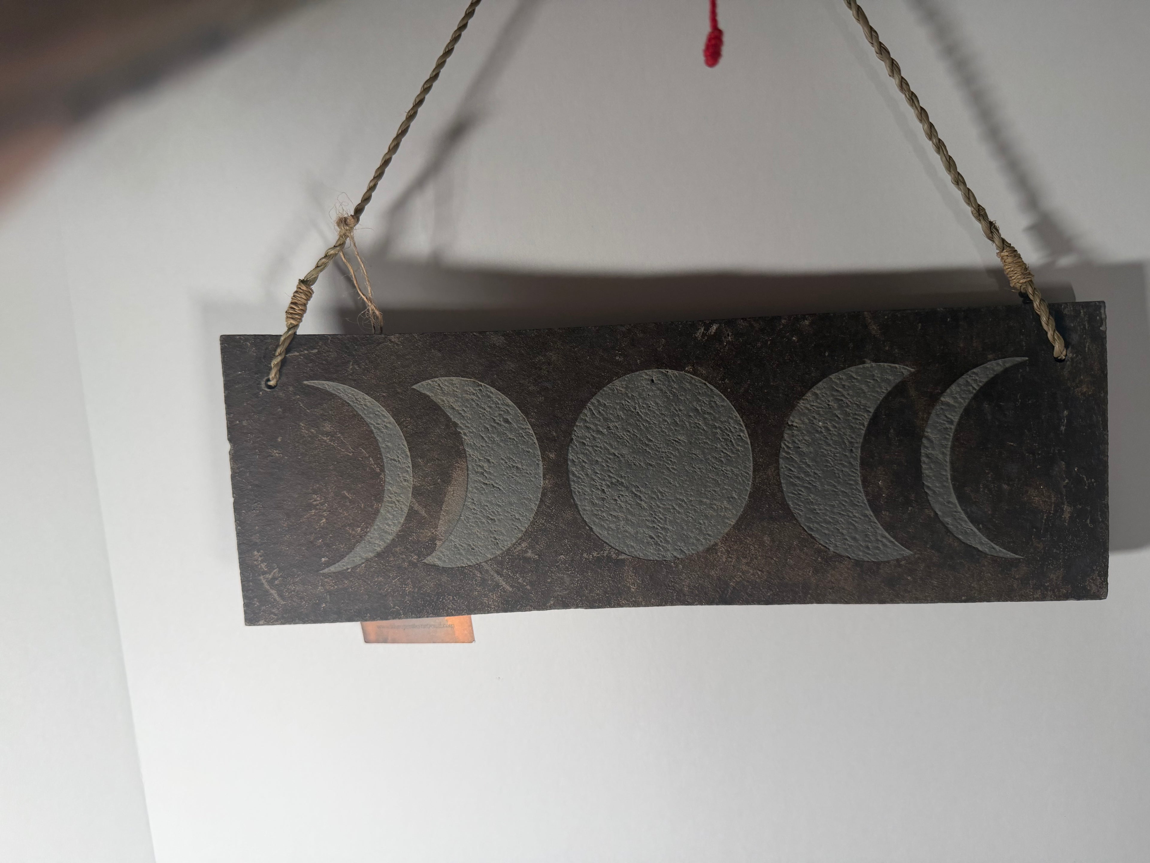 Natural Stone Triple Moon Phases Wall Hanging – 12”