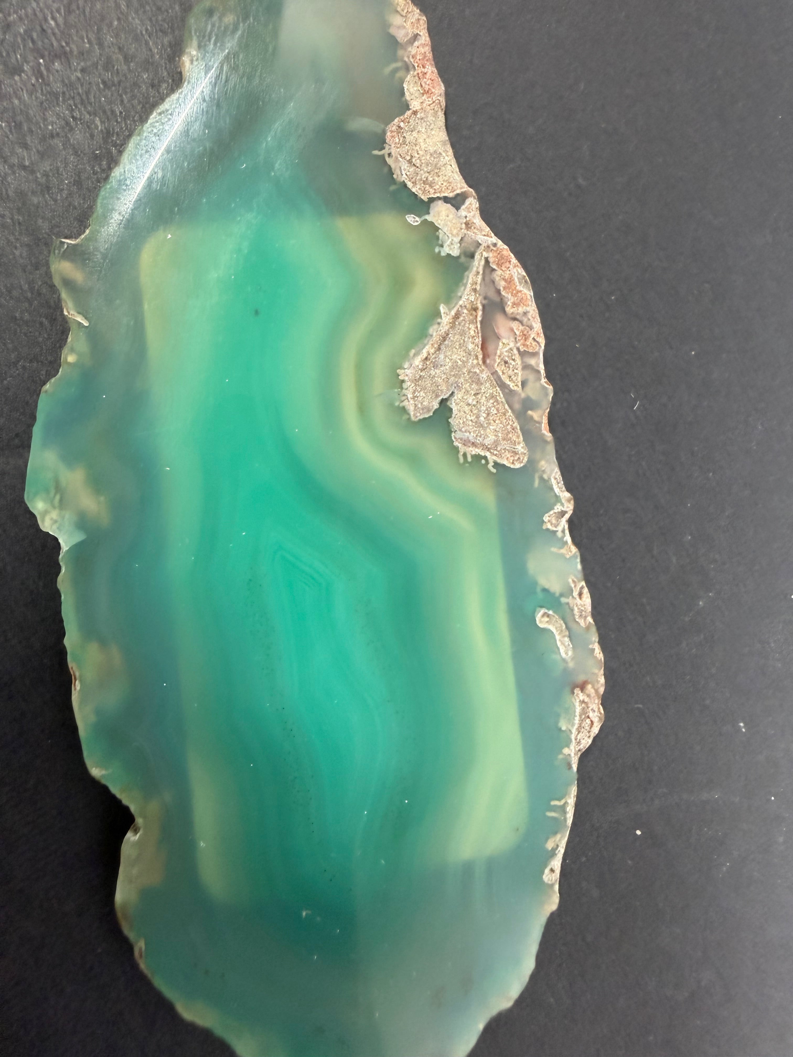 Green Enhanced Agate Slice