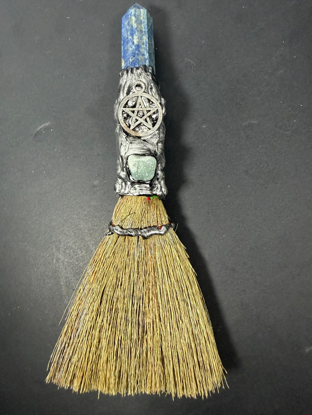 Lapis Lazuli Pentacle Altar Besom – Decorative Wiccan Broom