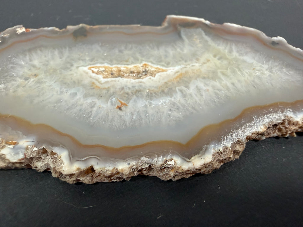 Natural Agate Slice with Druzy Pocket