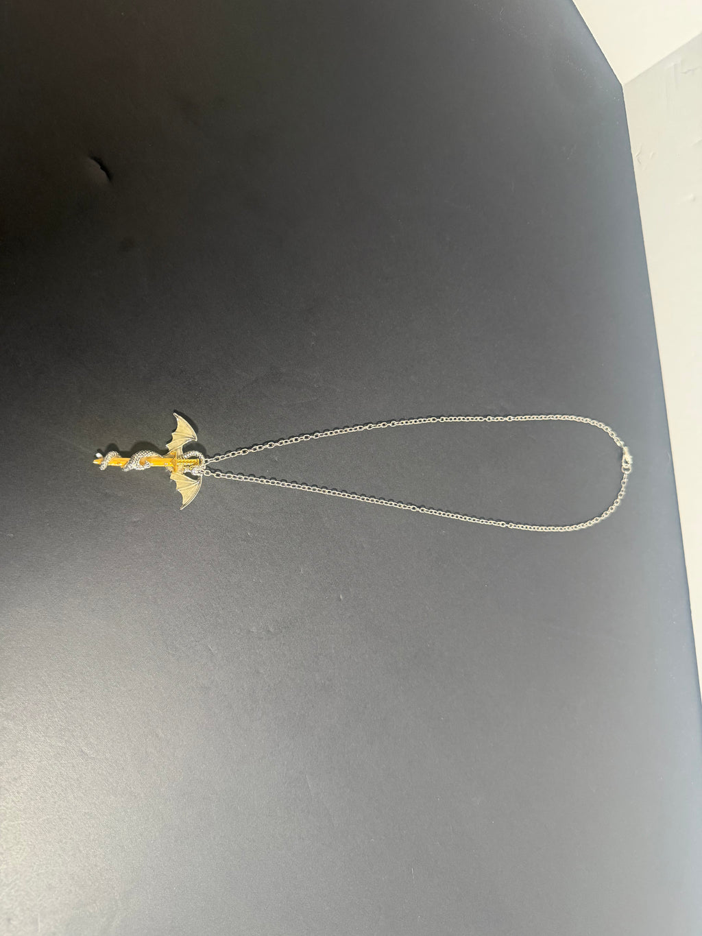 Glow-in-the-Dark Dragon & Sword Pendant Necklace