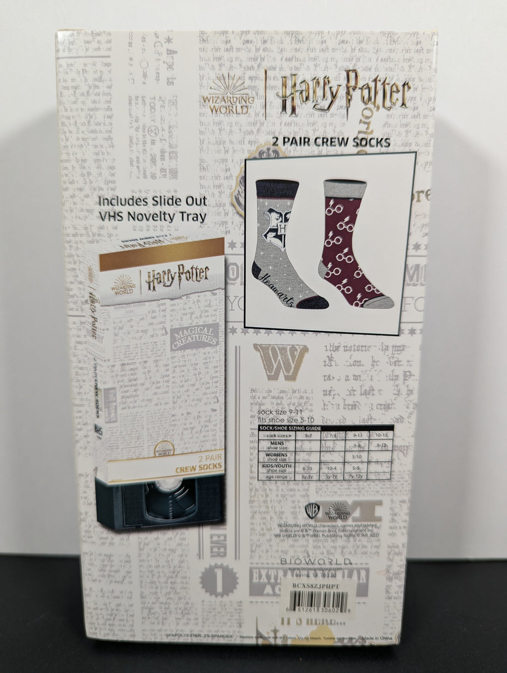 Official Harry Potter VHS Box Crew Socks Set