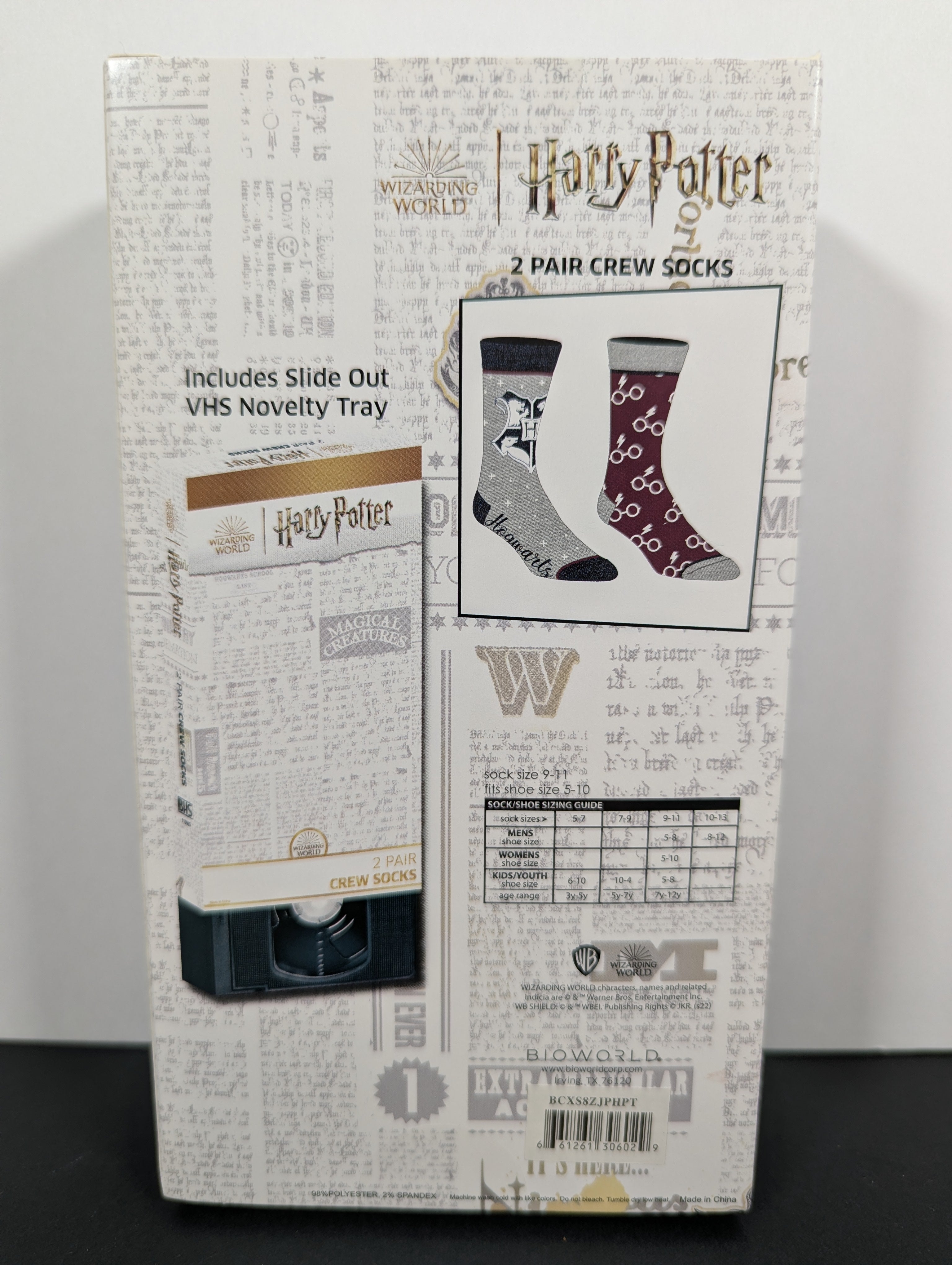 Official Harry Potter VHS Box Crew Socks Set
