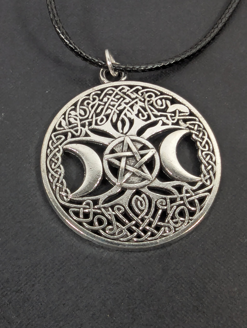 Gothic Triple Moon Pentagram Necklace