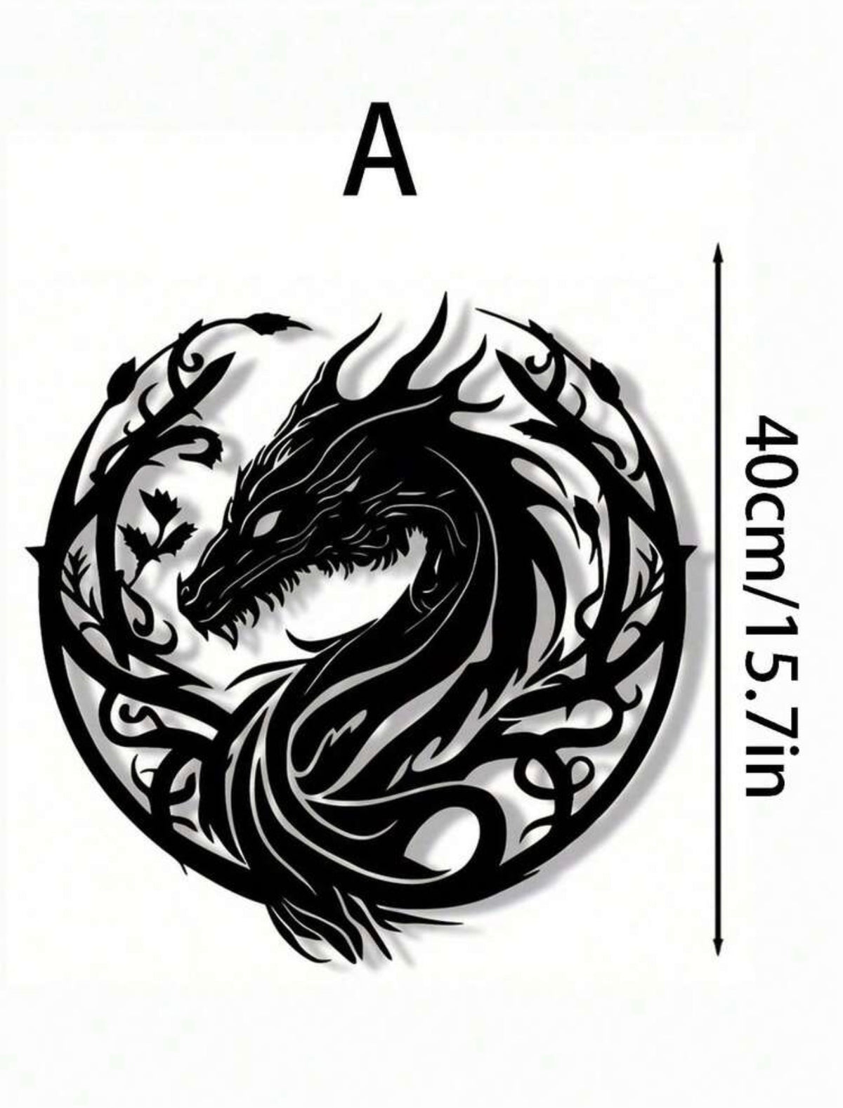 Intricate Dragon Metal Wall Art – 40 cm