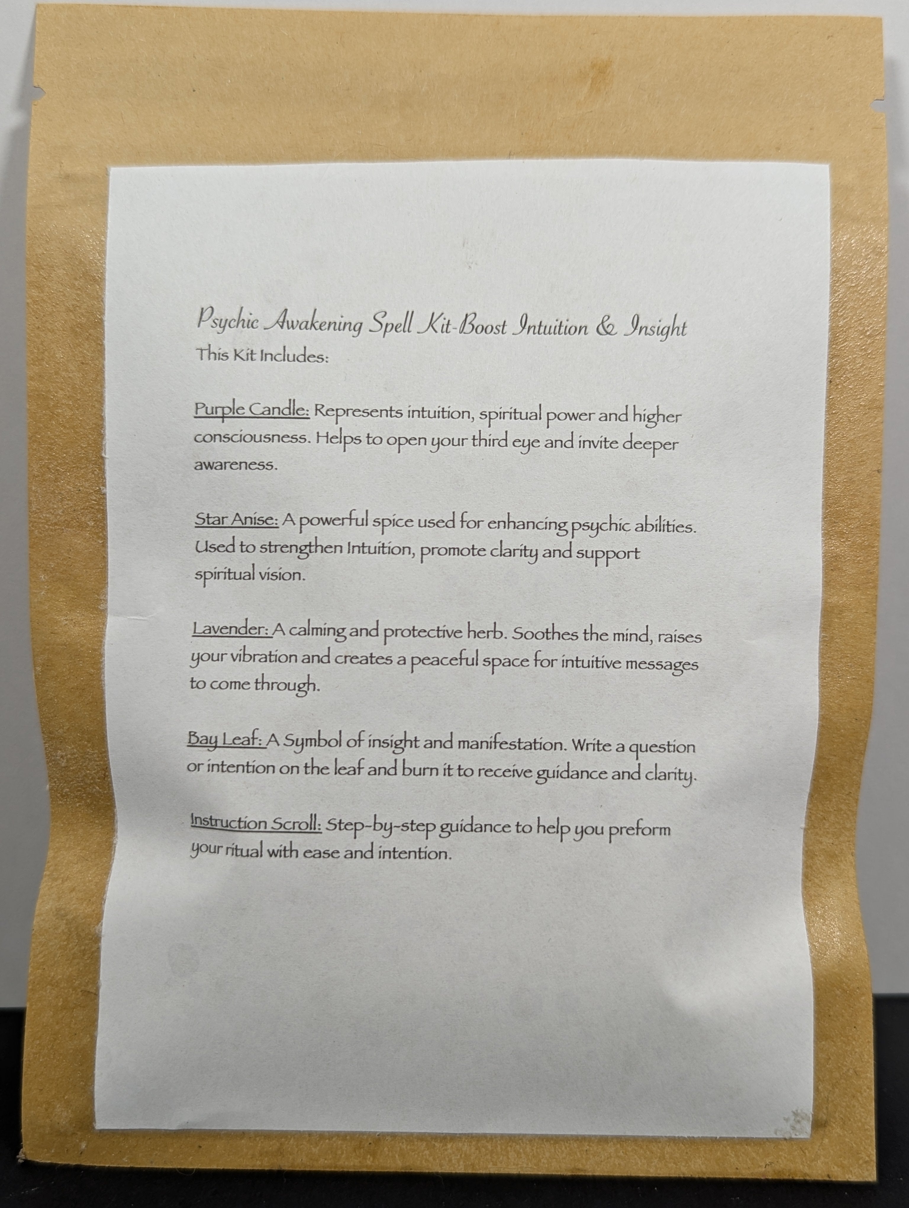 Psychic Awakening Spell Incantation Kit