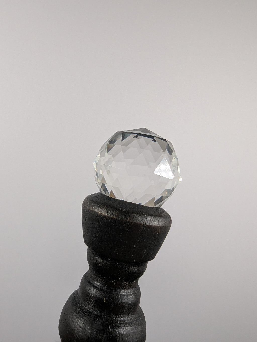 Crystal Crown African Mahogany Handcrafted Decorative Wand