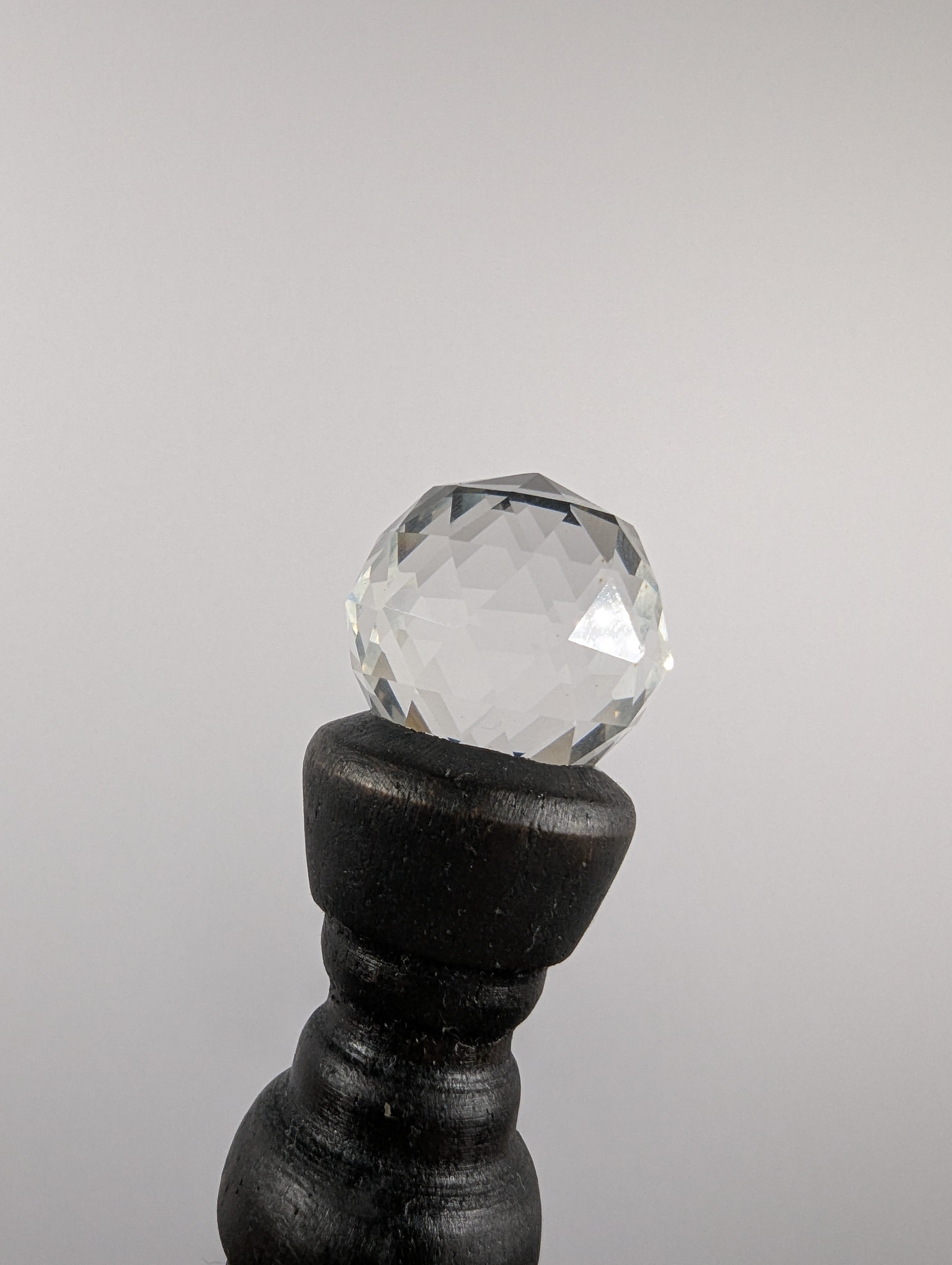 Crystal Crown African Mahogany Handcrafted Decorative Wand