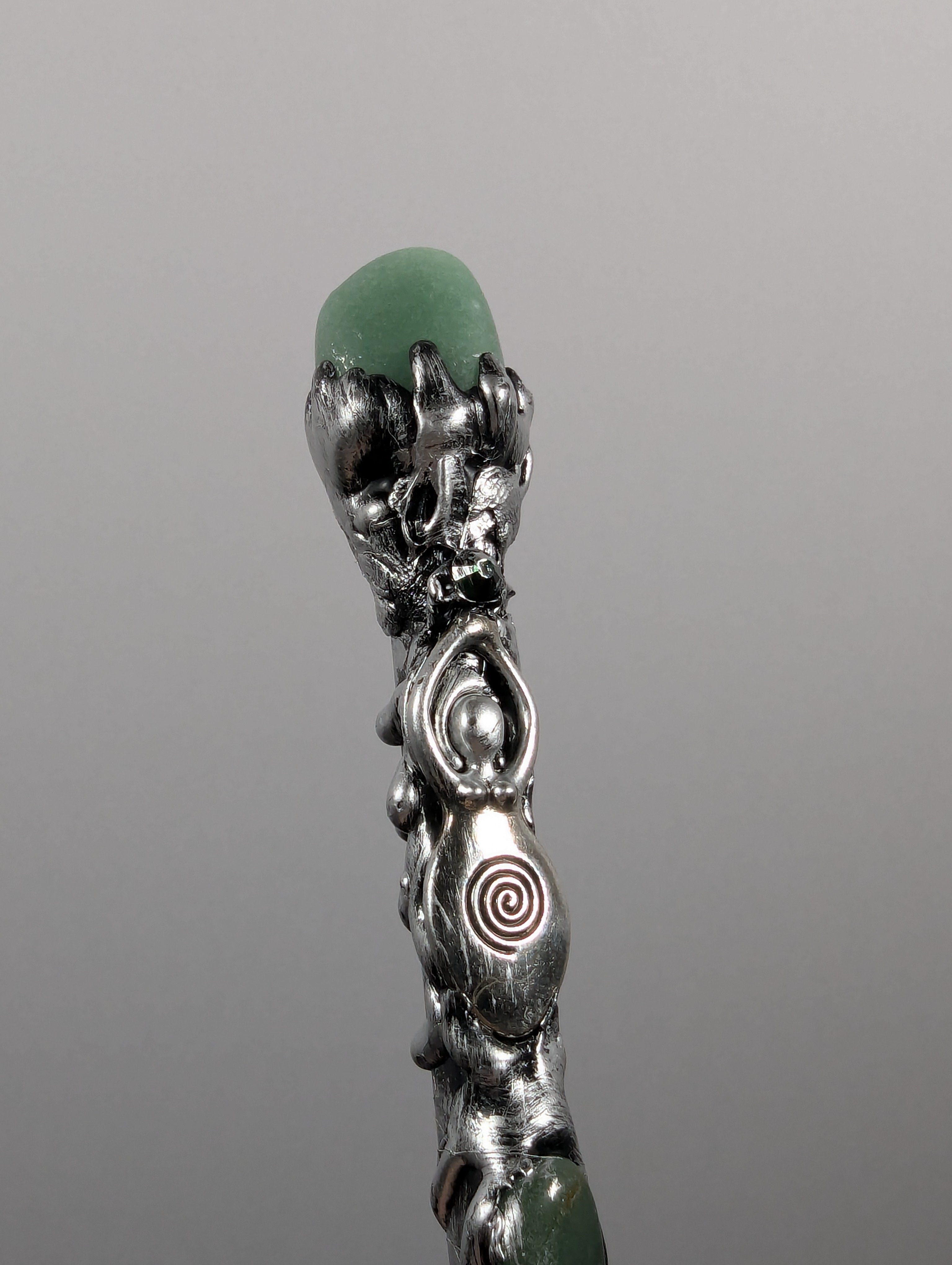 Deluxe Spiral Goddess & Green Aventurine Decorative Wand