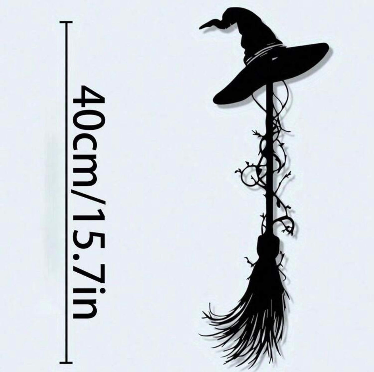 Witch’s Hat & Broom Metal Wall Art