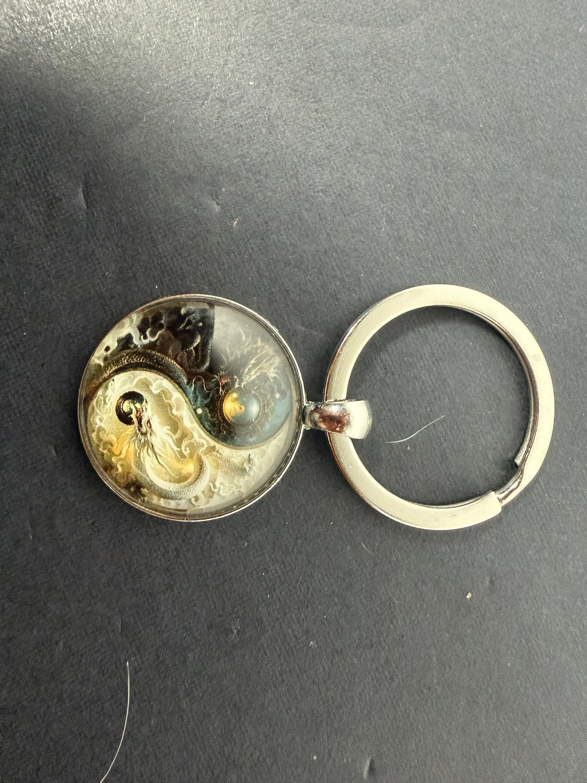 Yin Yang Dragon Keychain