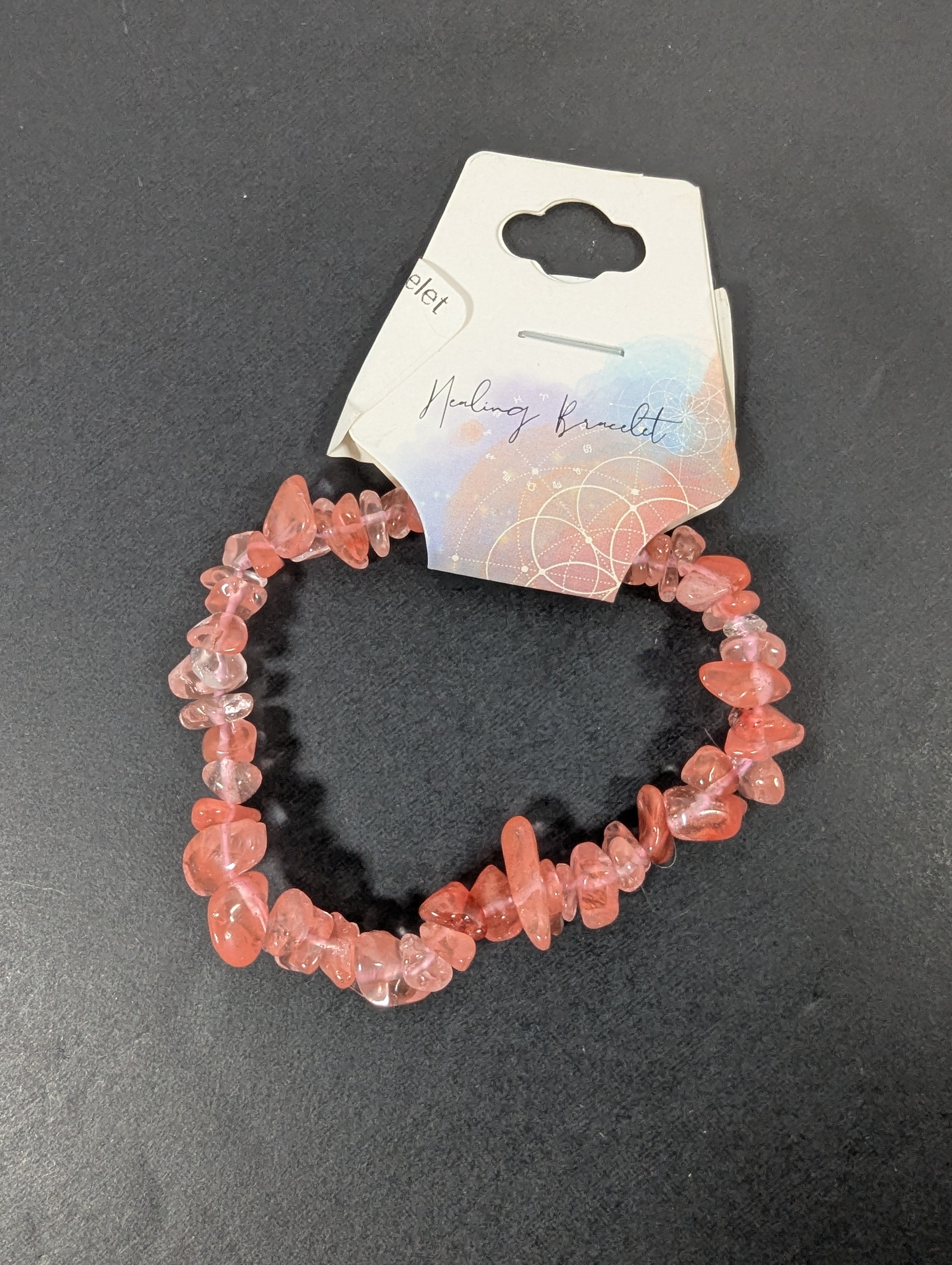 Cherry Quartz Chip Bead Bracelet