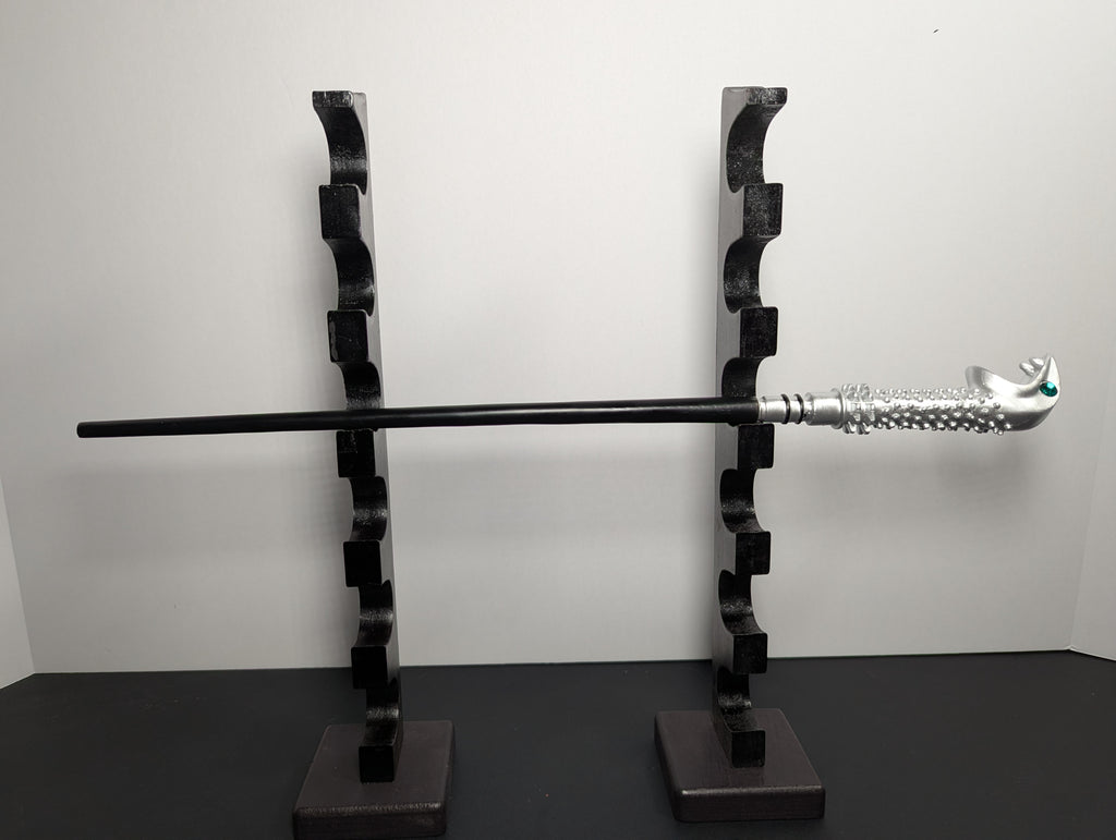 High-Grade Carbon Steel Wizard-Inspired Wand – Silver Crescent Design