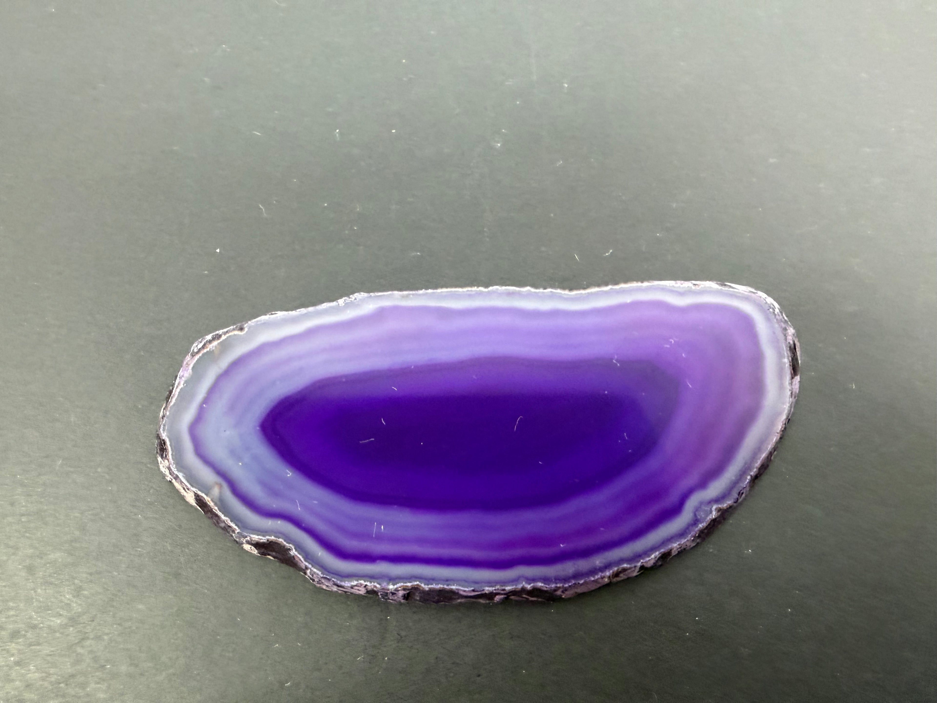 Purple Enhanced Agate Slice