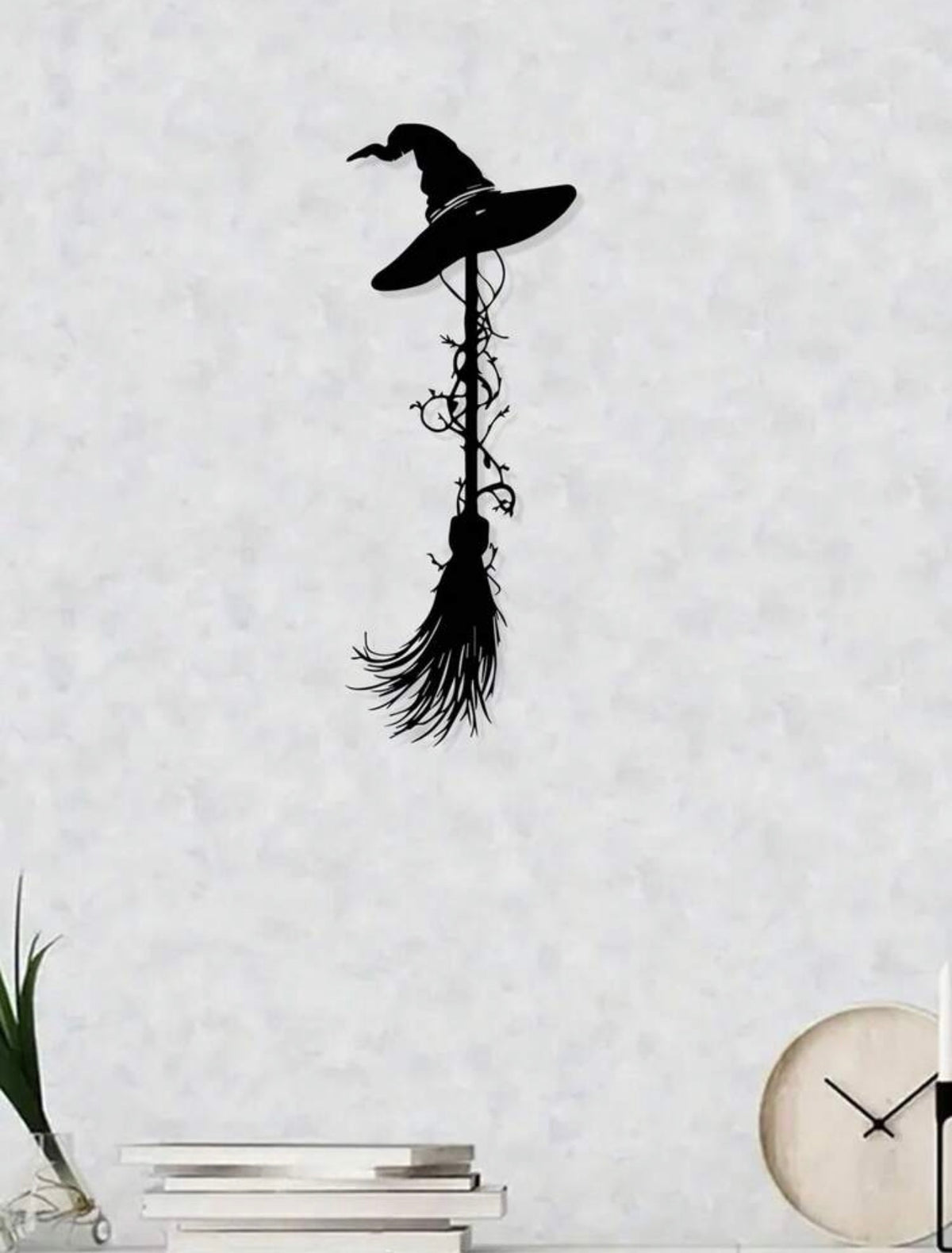 Witch’s Hat & Broom Metal Wall Art