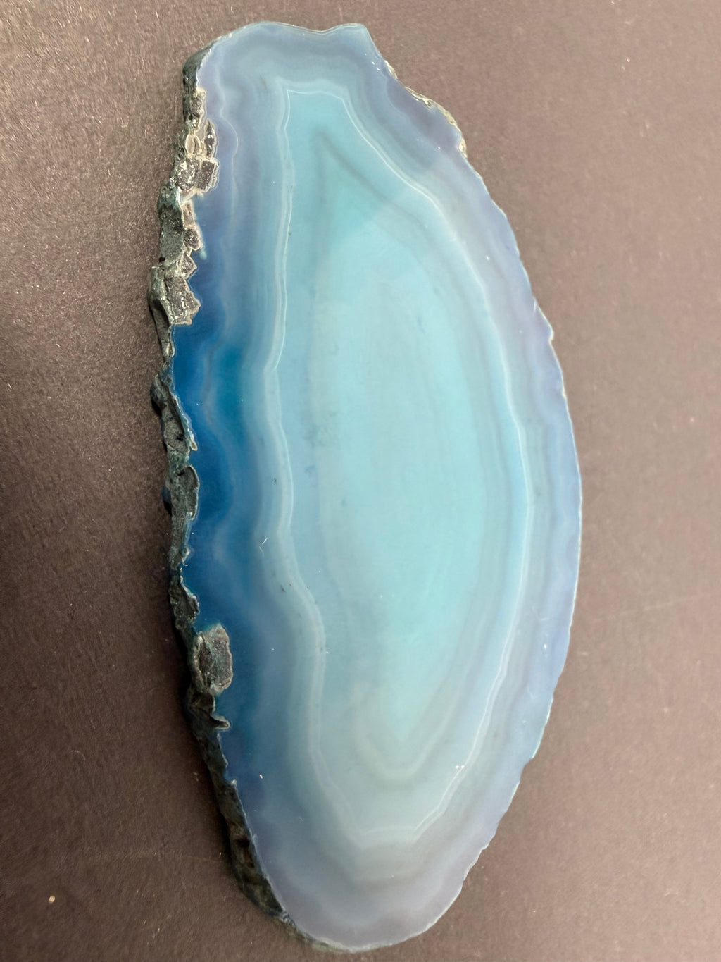 Teal Enhanced Agate Slice