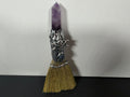 Amethyst Triple Moon Gemstone Wicca Besom – 8” Ritual Altar Broom