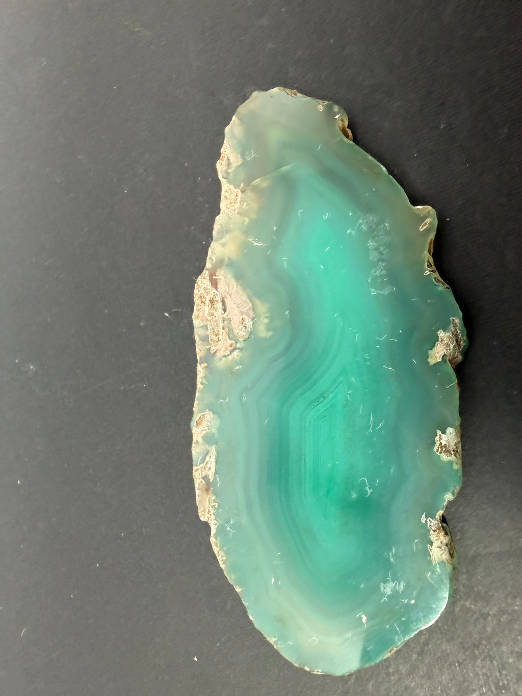 Green Enhanced Agate Slice