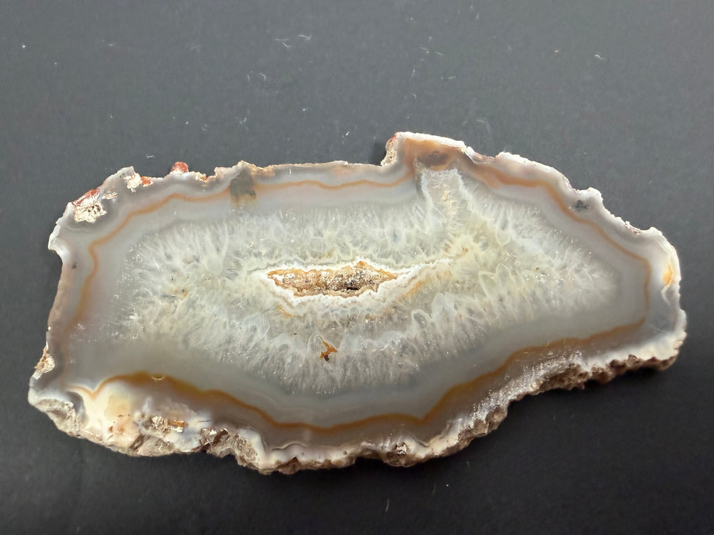 Natural Agate Slice with Druzy Pocket