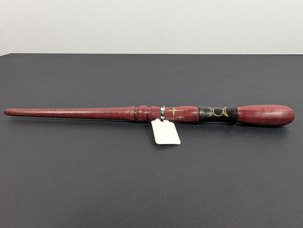 Lunar Heart Purpleheart Handcrafted Decorative Wand