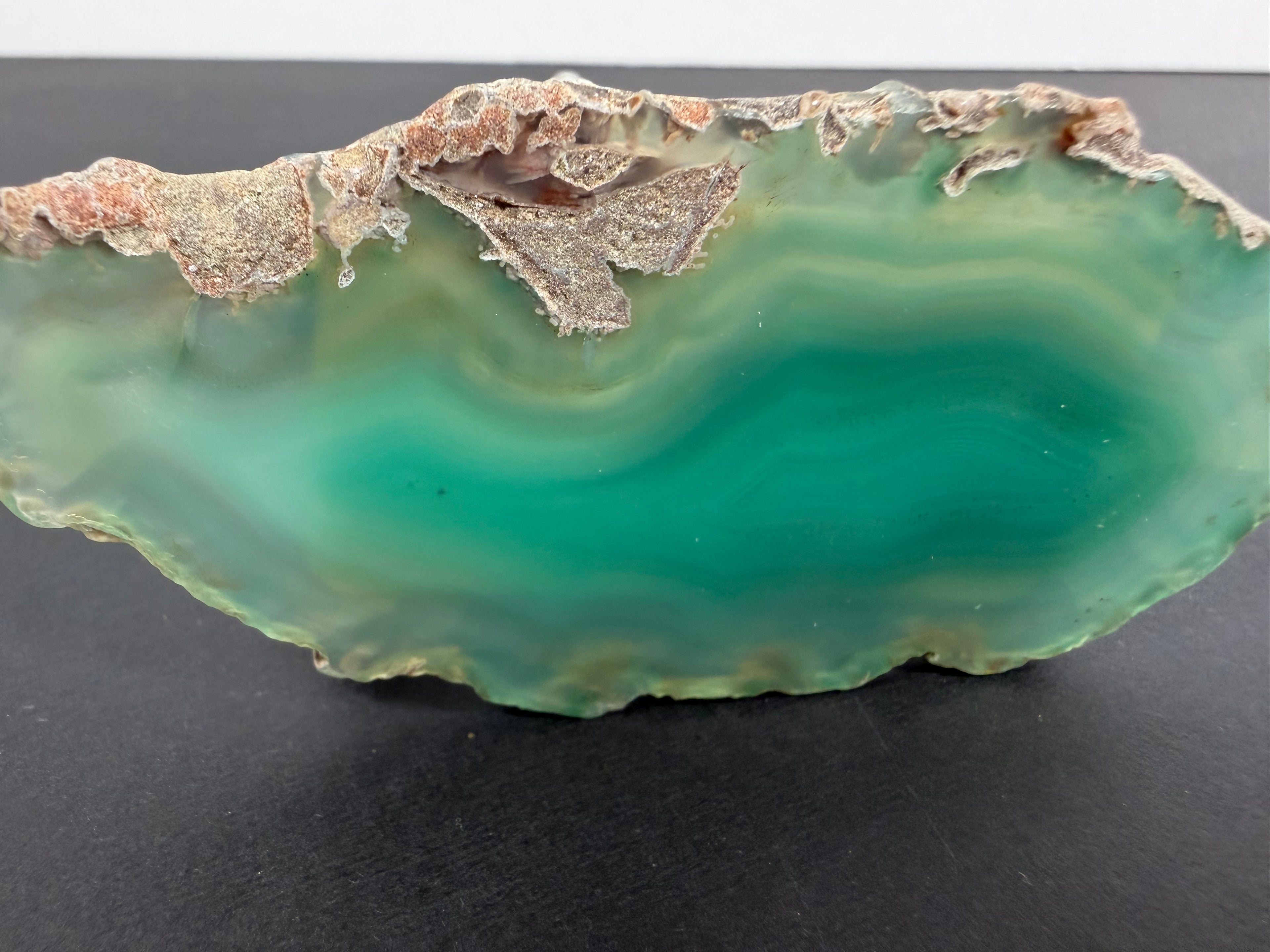 Green Enhanced Agate Slice