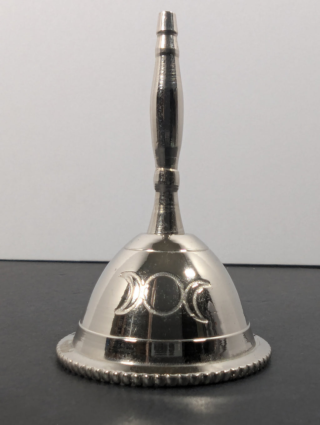 Triple Moon Altar Bell – Silver Ritual Bell