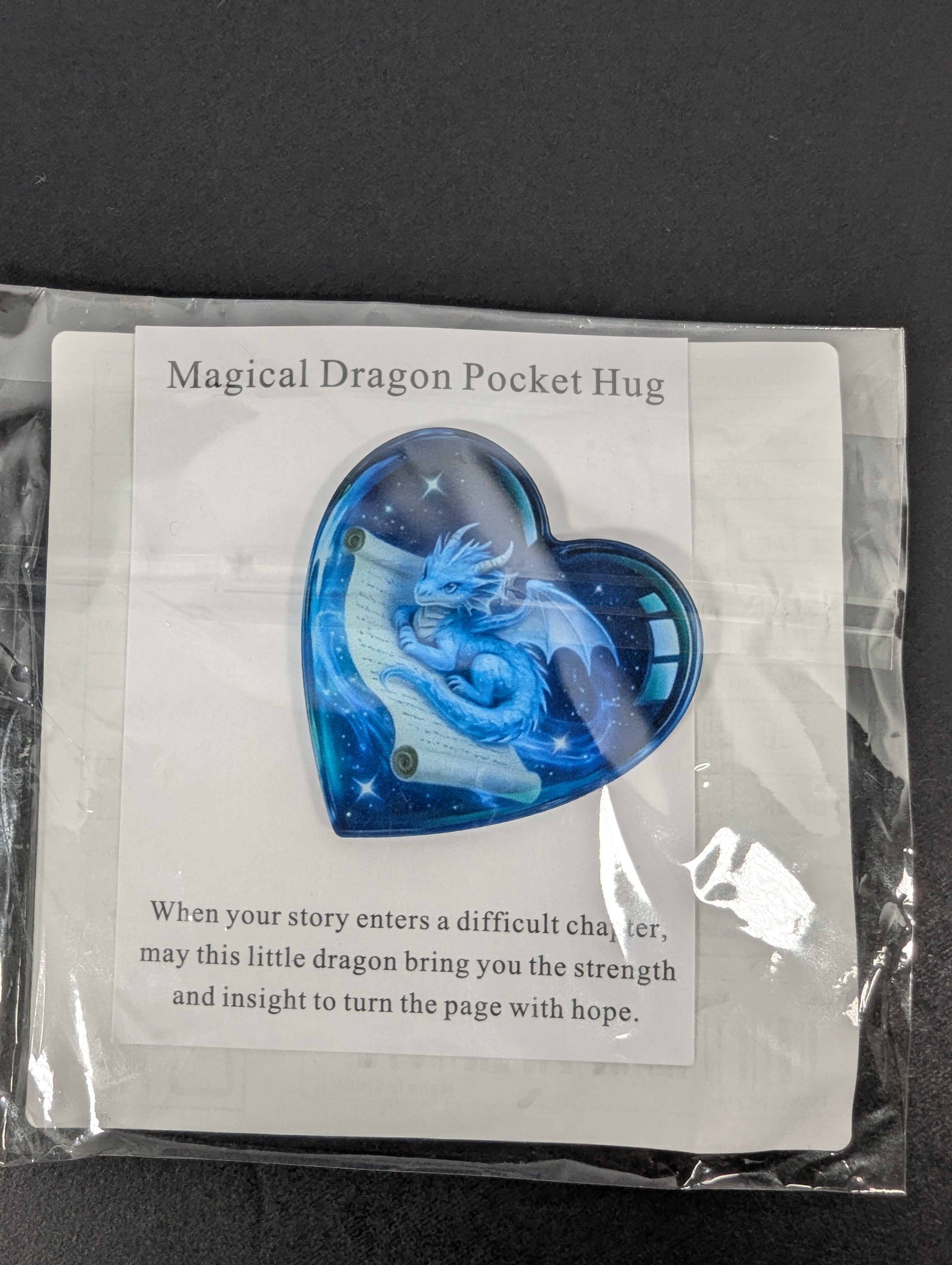 Heart Shaped Magical Dragon Pocket Hug Card
