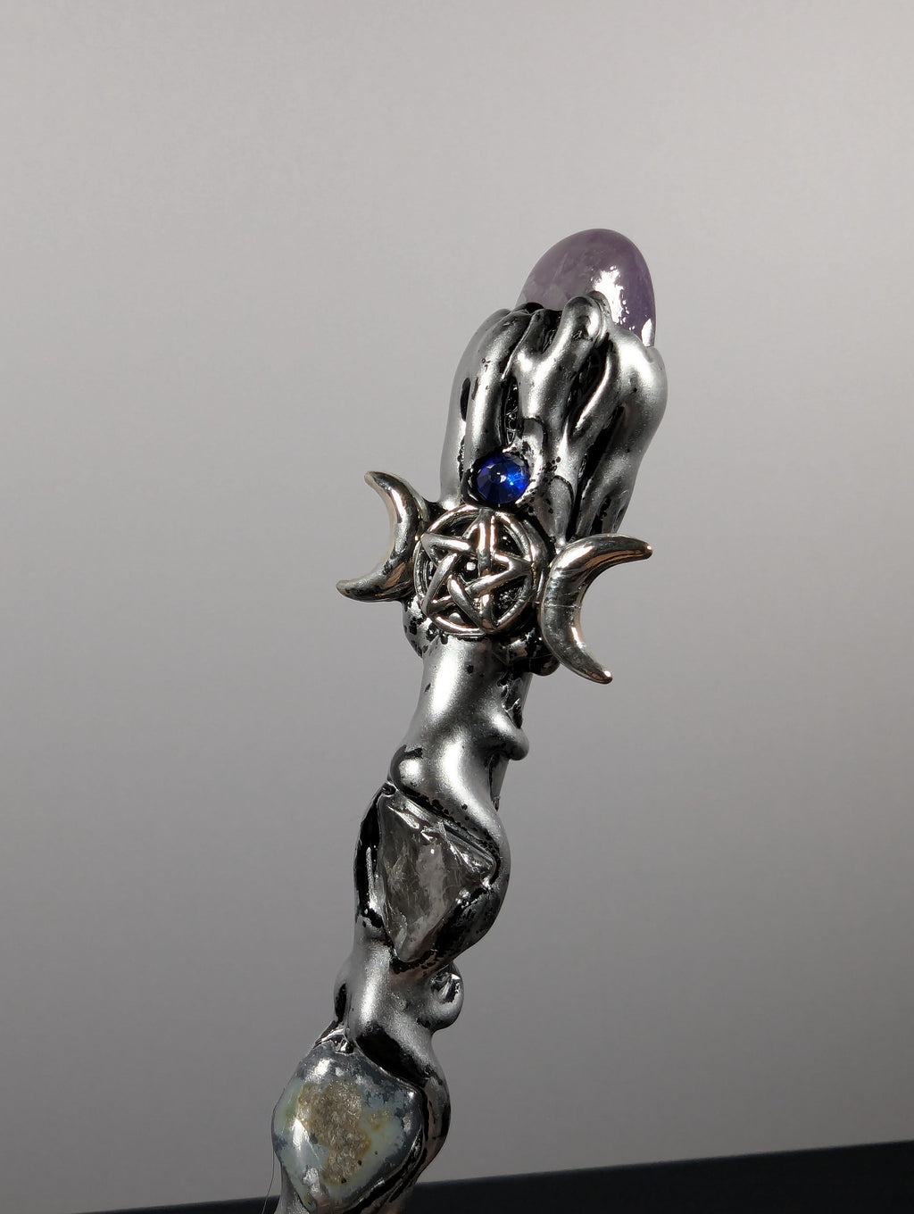 Deluxe Triple Moon & Amethyst Decorative Wand