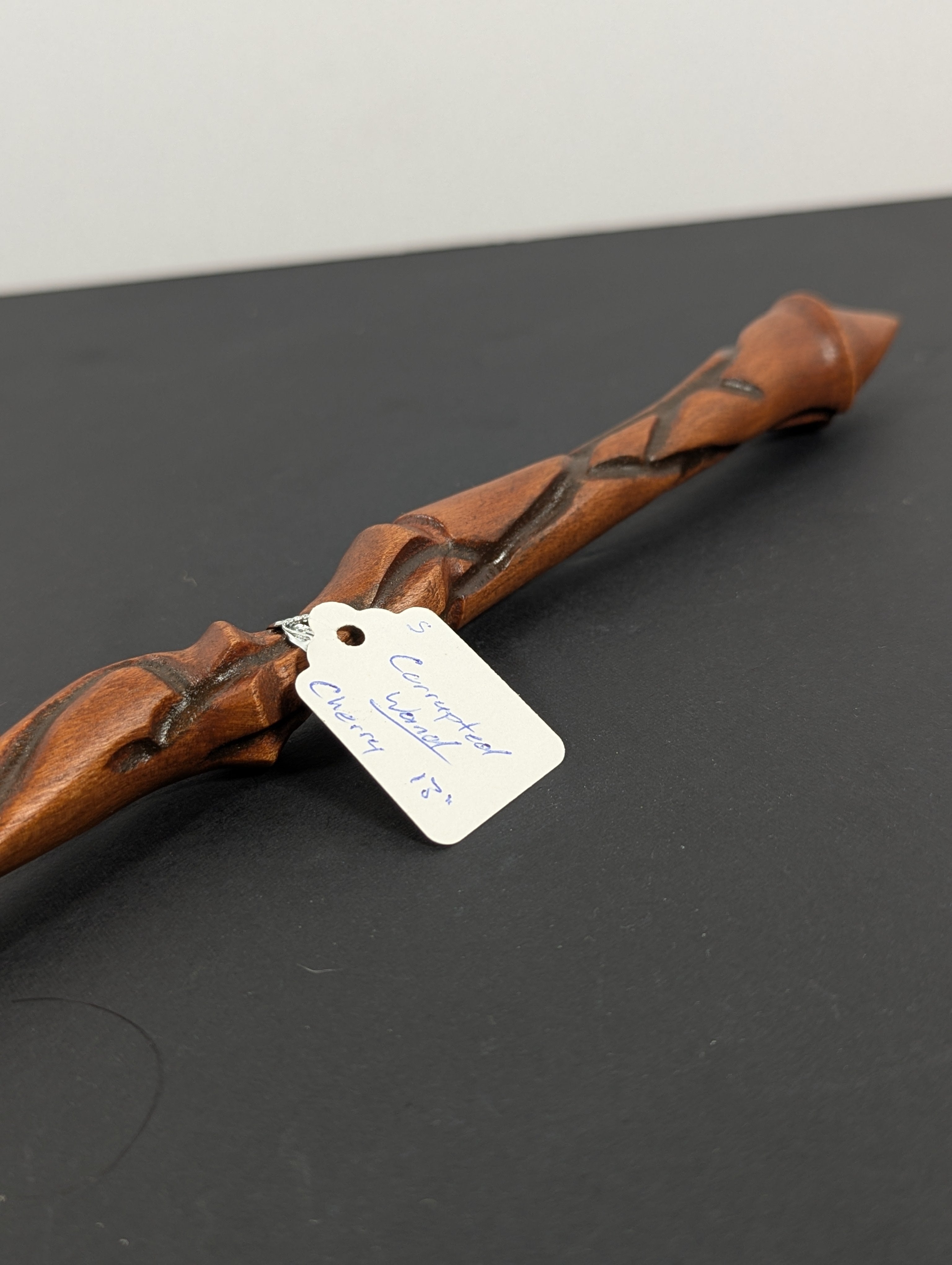 Corrupted Cherrywood Handcrafted Wand — 13”