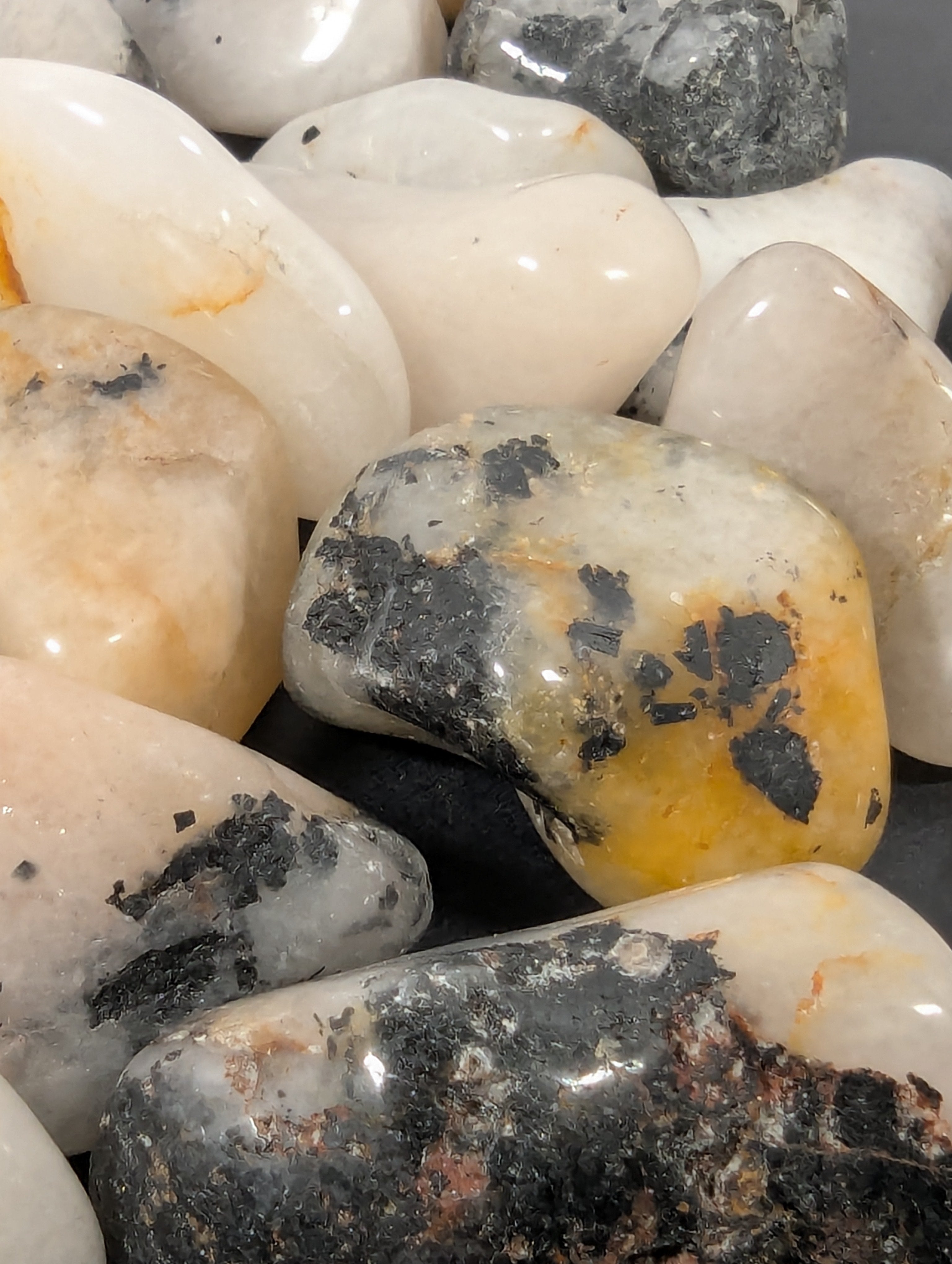 Tourmalinated Quartz Tumbled Stone
