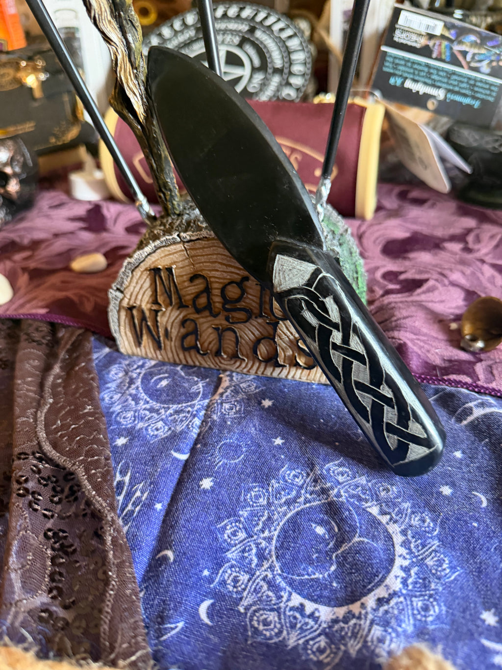 Black Soapstone Ritual Athame Altar Tool