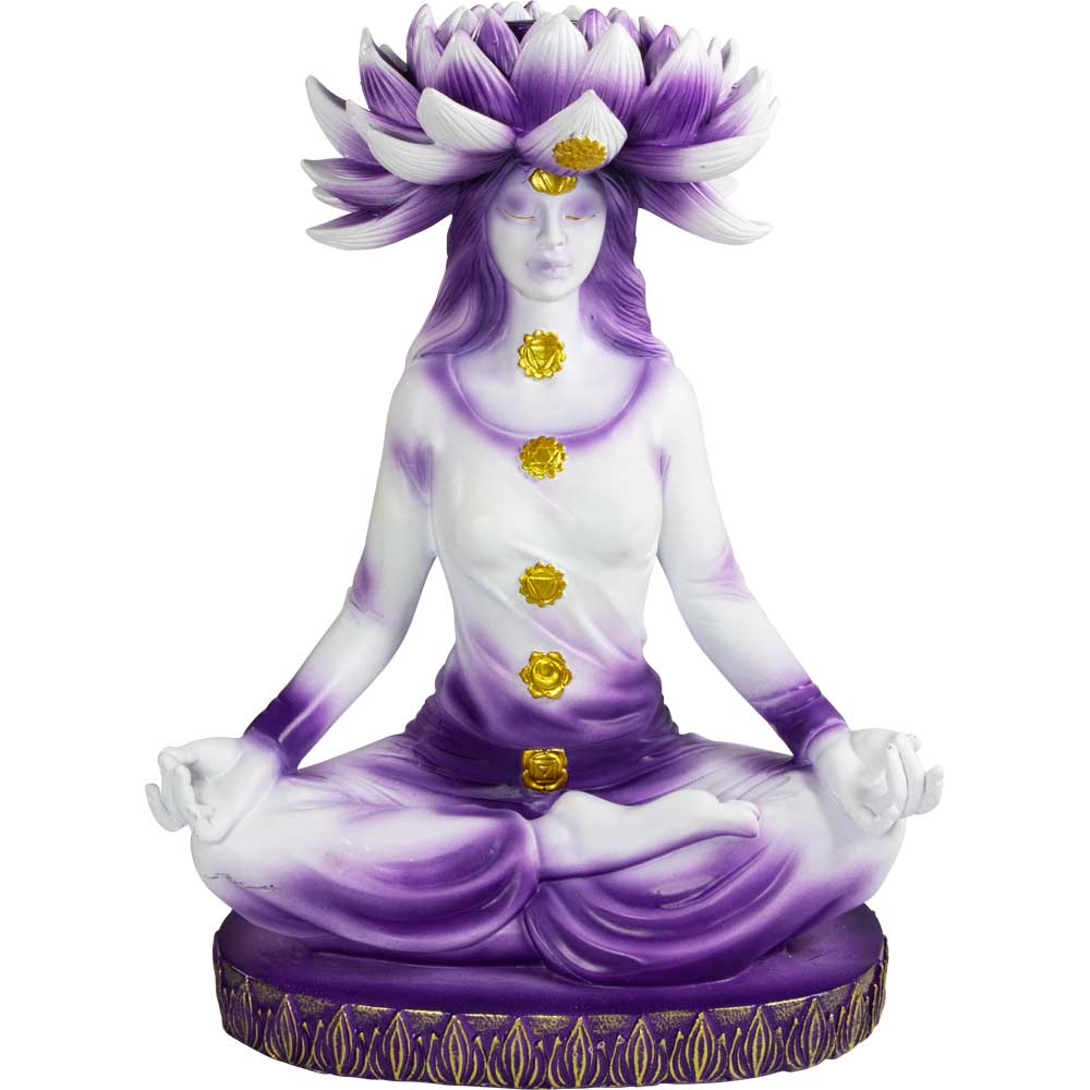 Lotus Chakra Goddess Backflow Incense Holder 9”