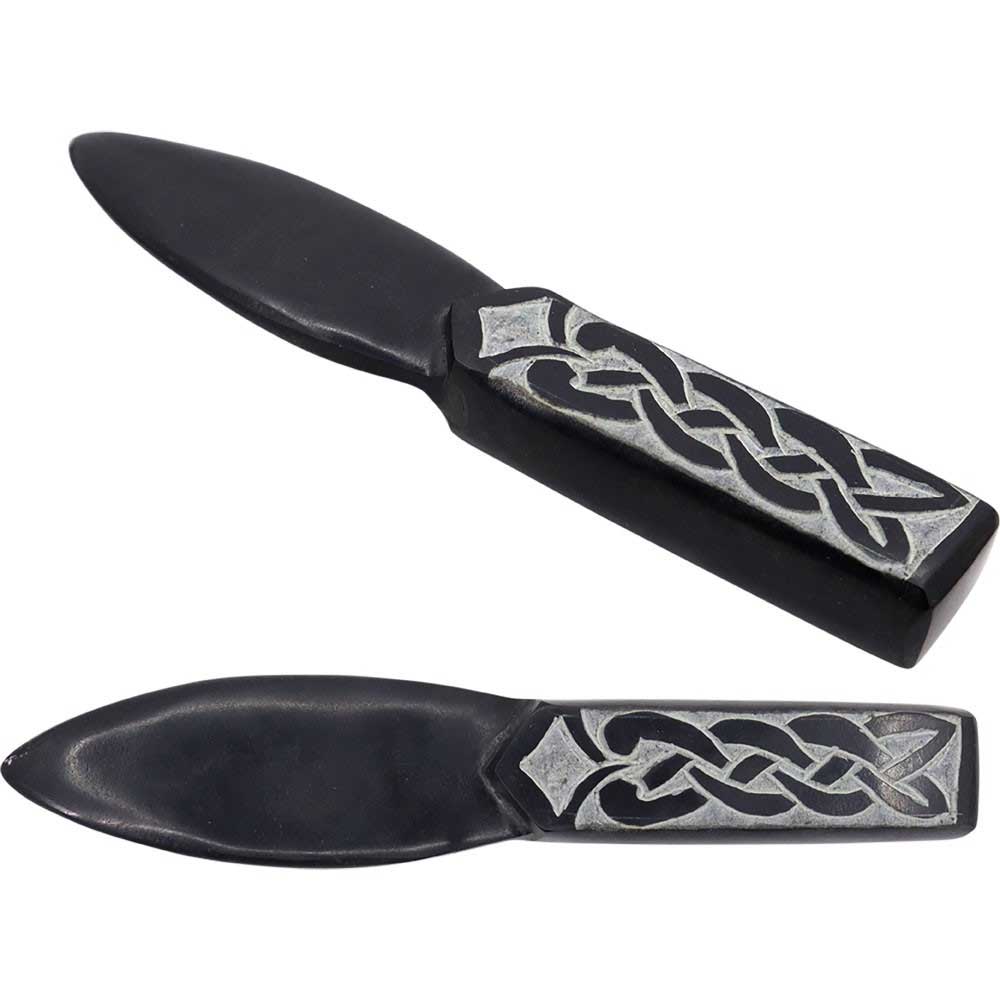 Black Soapstone Ritual Athame Altar Tool